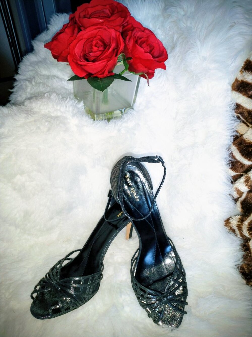 KATE SPADE NY  MADE IN ITALY-l Sparkly High Fashion Open Toe High Heal SZ 10